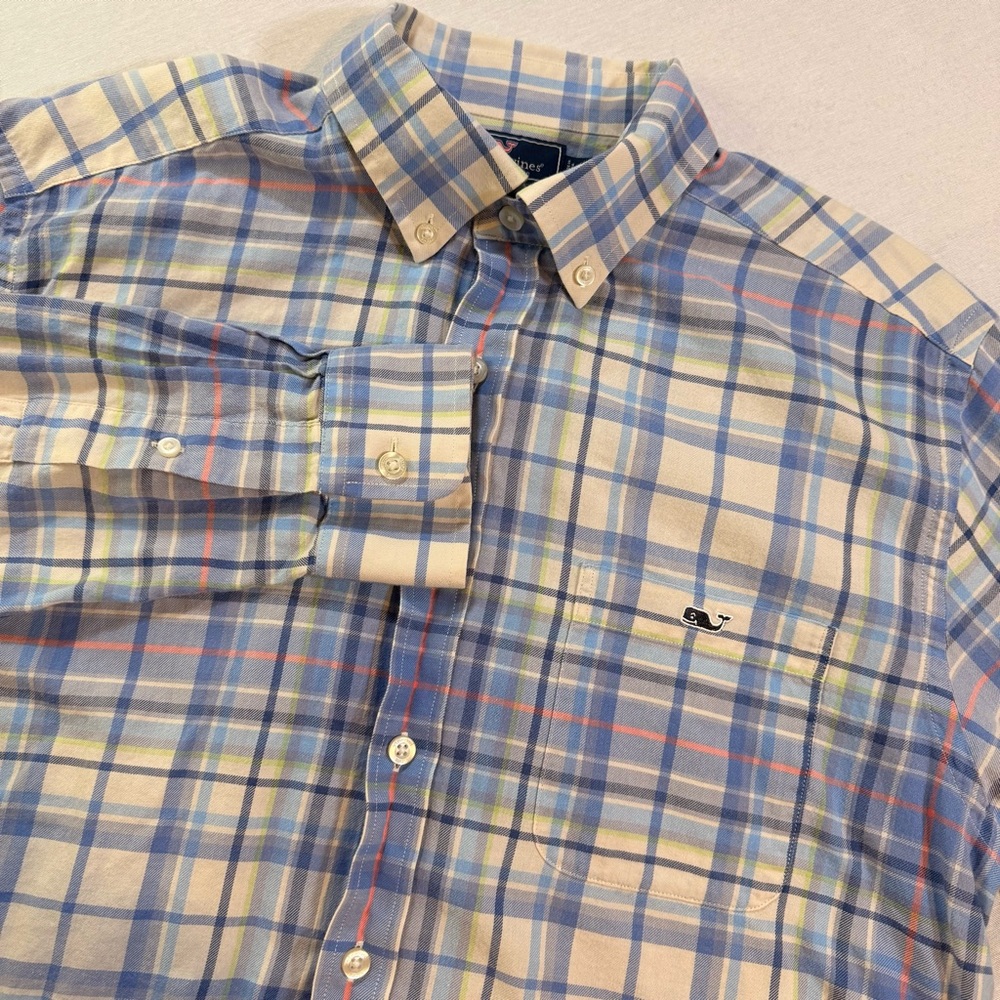 Vineyard Vines Tucker Slim‎ Fit Button-Down L Plaid Preppy Country Club Classic